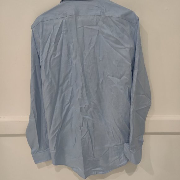 DEFECT Calvin Klein Men SlimFit Performance 15.5 32/33 Striped Blue $75 A382 - Picture 2 of 3